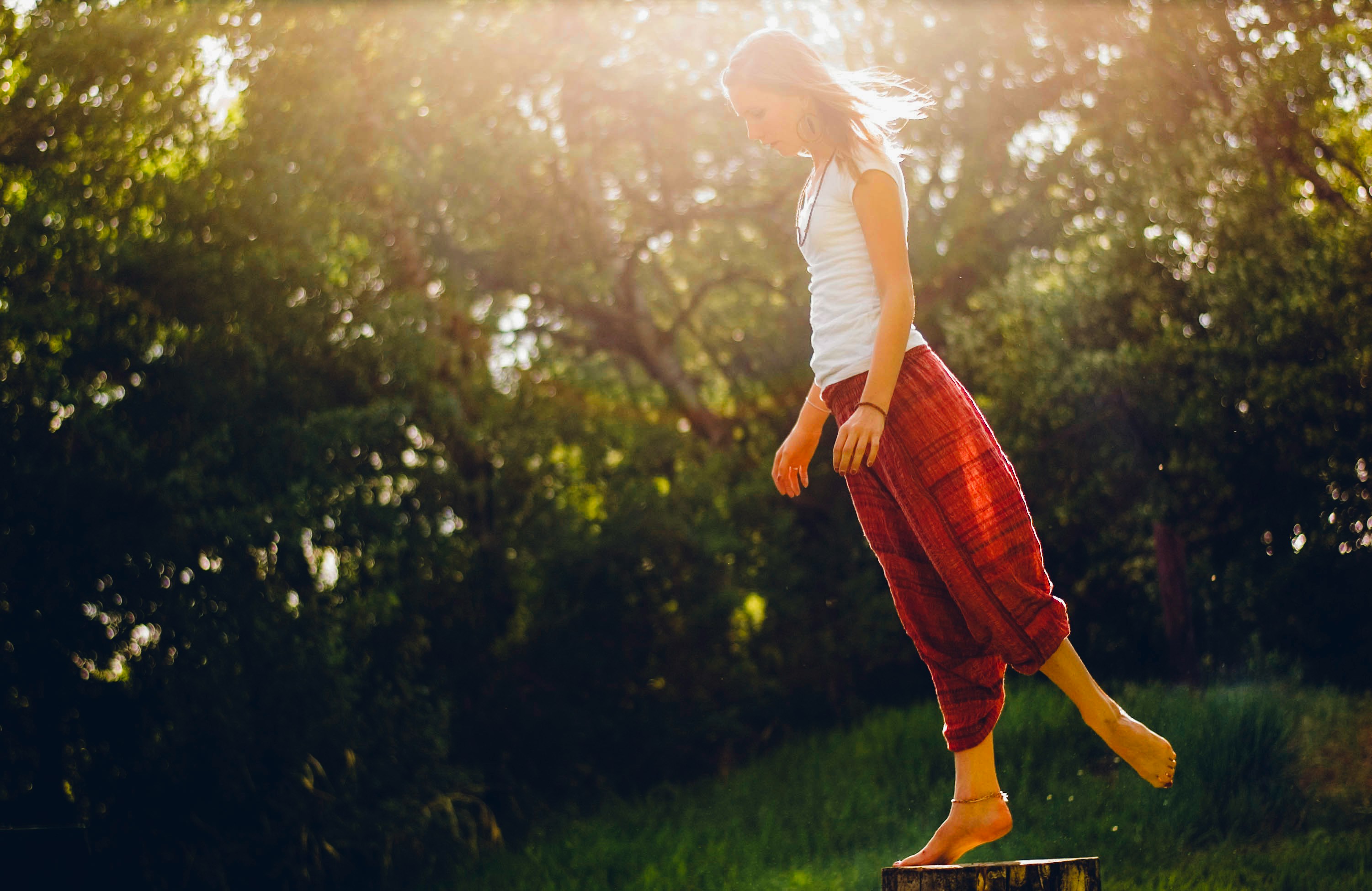 Person practicing balance exercises